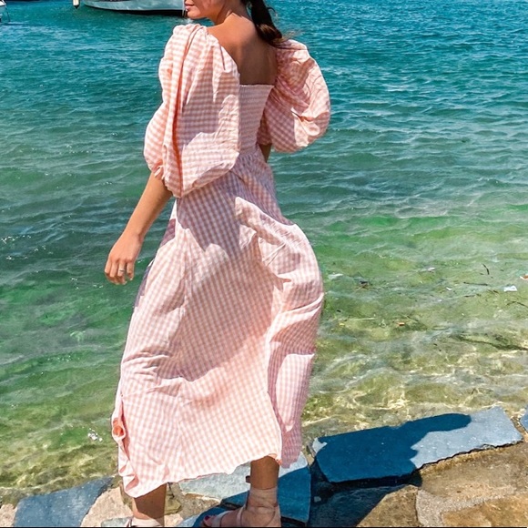 SUNDRESS Peach Gingham Dress - Picture 7 of 7